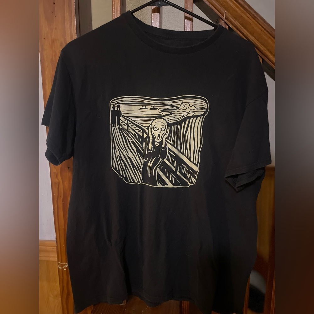 Vintage Black Graphic T-Shirt “The Scream” , Men’s M